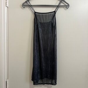 Current Mood Womens Shimmer Mesh Mini Dress XSmall Disco Rave Clubwear Festival